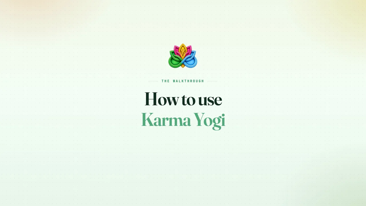 How to use Karma Yogi